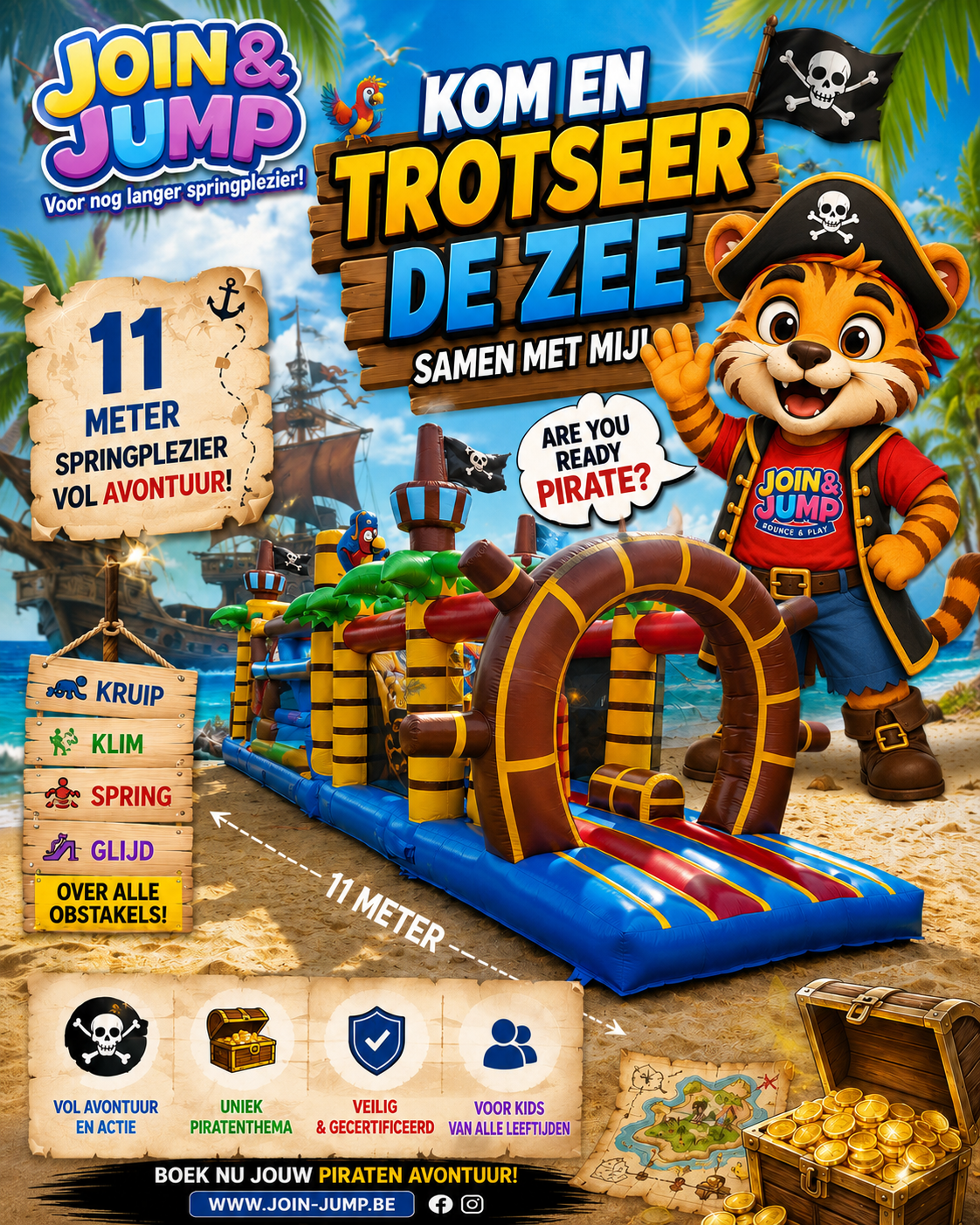 Springkasteel piraten run